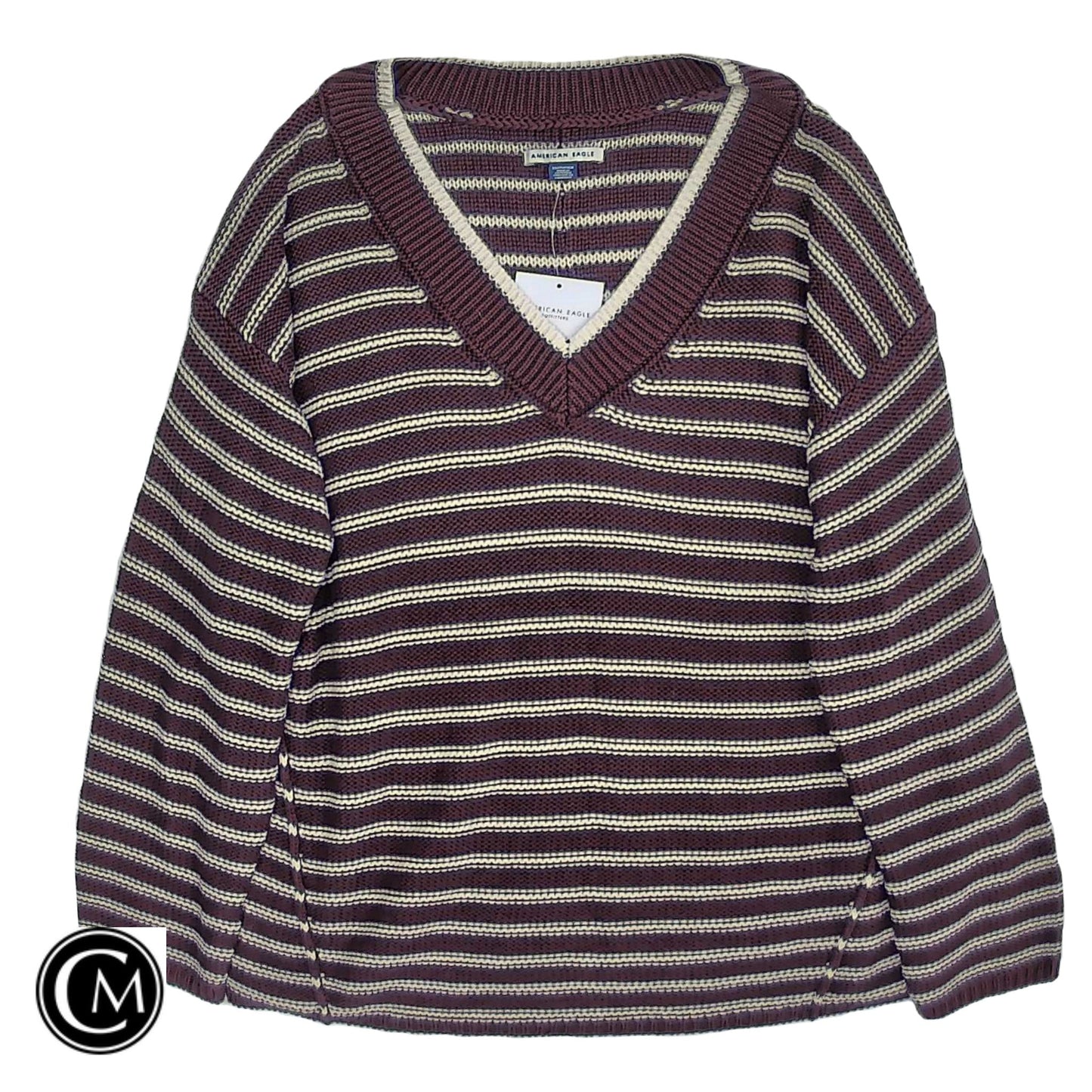 Sweater By American Eagle In Purple & White, Size: Xs