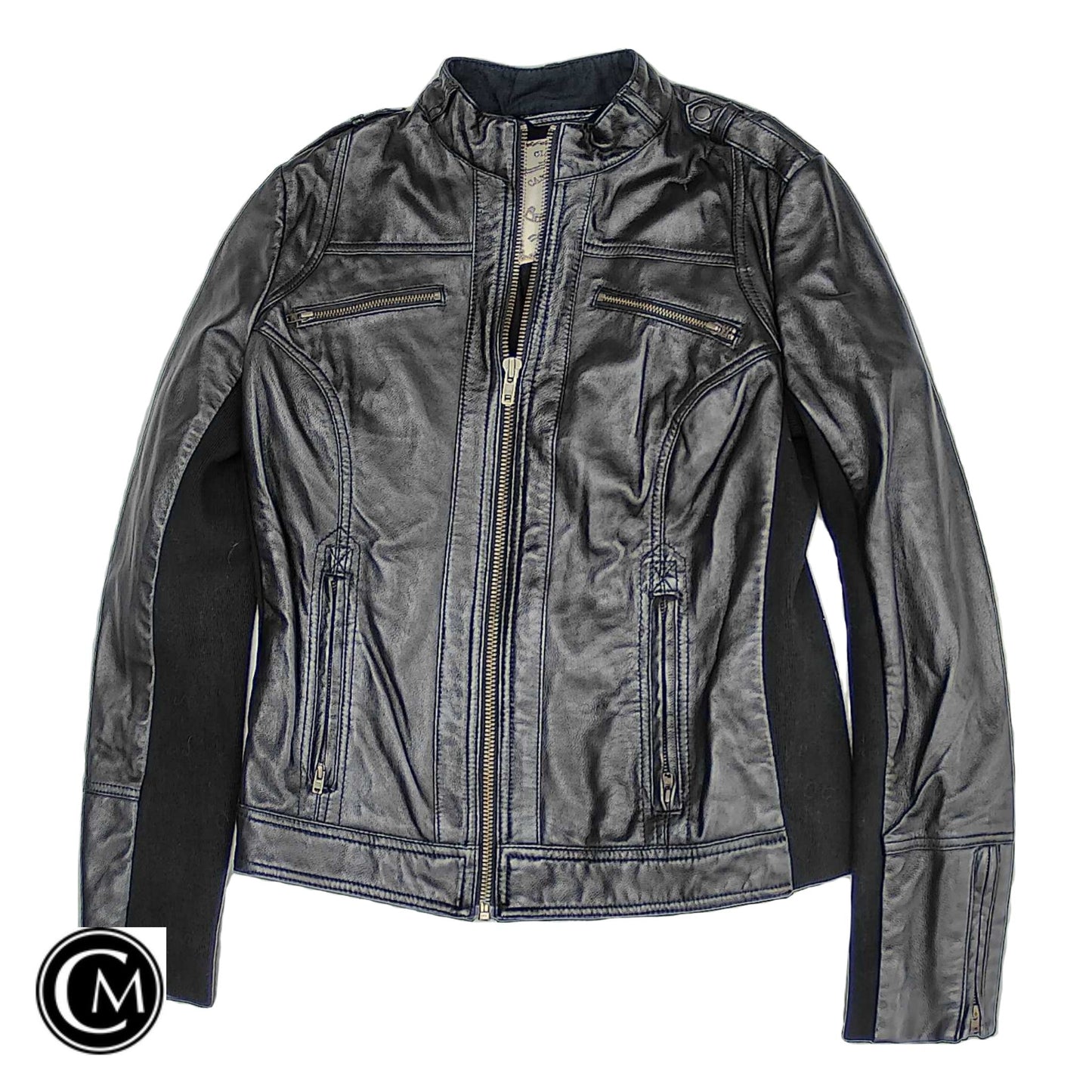Jacket Leather By Mng In Black, Size: S