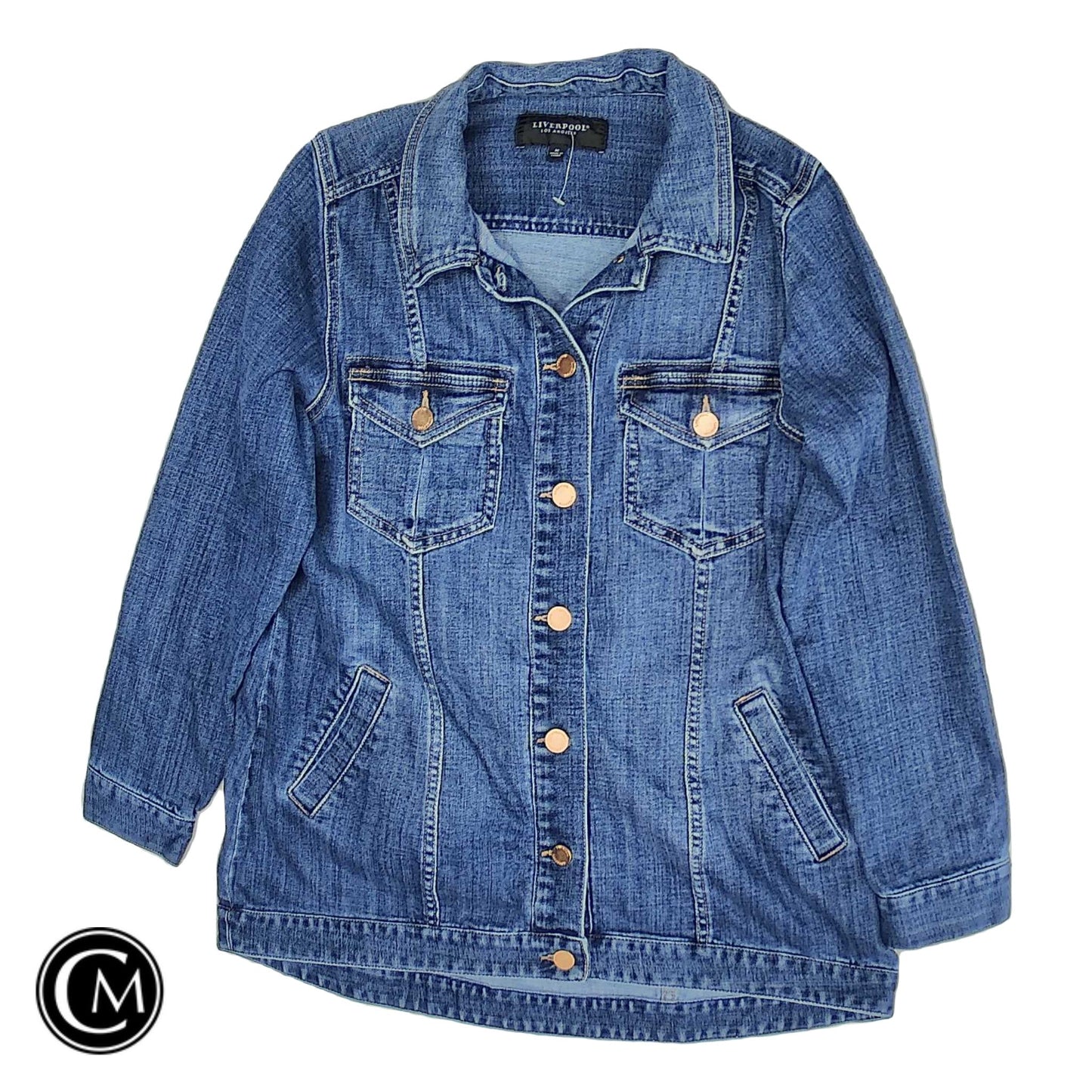 Jacket Denim By Liverpool In Blue, Size: M