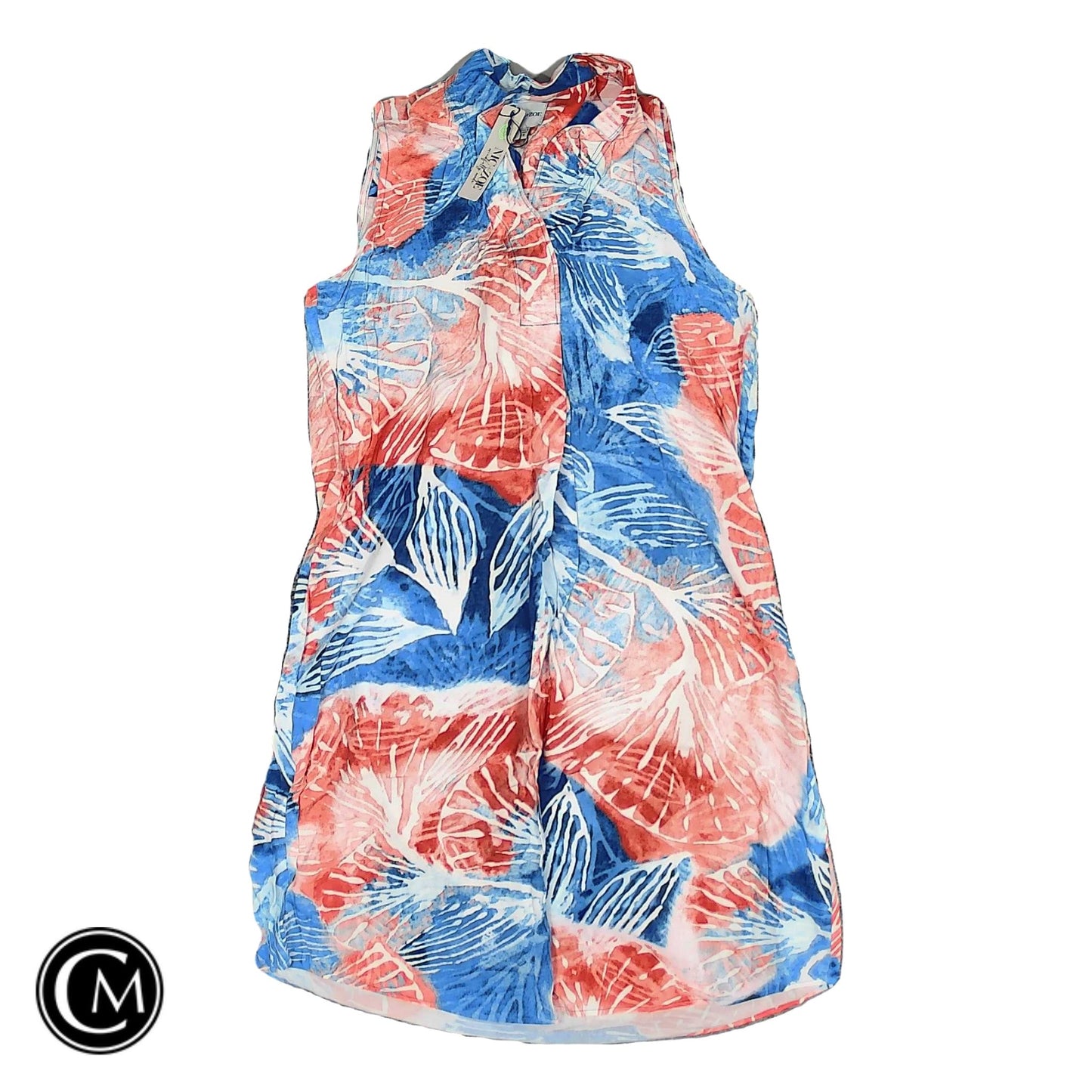 Dress Casual Short By Nic + Zoe In Blue & Orange, Size: Xs