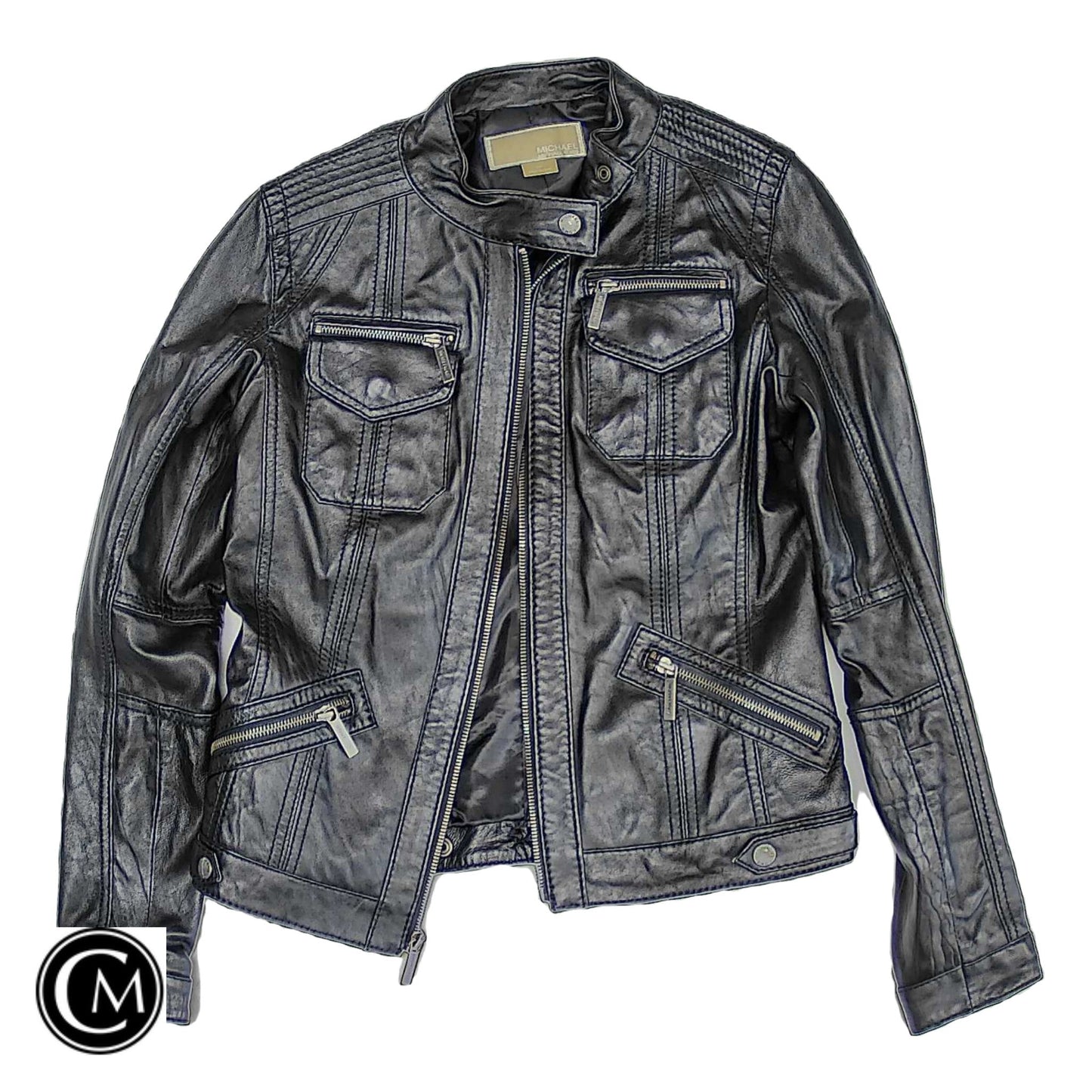 Jacket Moto Leather By Michael By Michael Kors In Black, Size: S