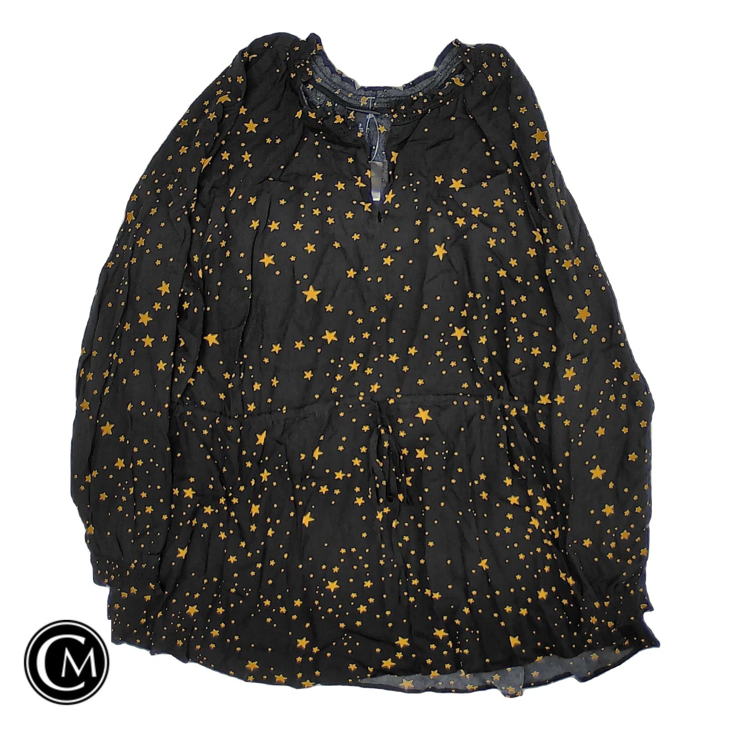 Blouse Ls By Torrid In Black & Yellow, Size: 3x