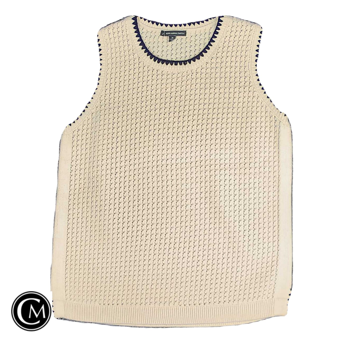 Top Sleeveless By Adrianna Papell In Black & Cream, Size: Xs