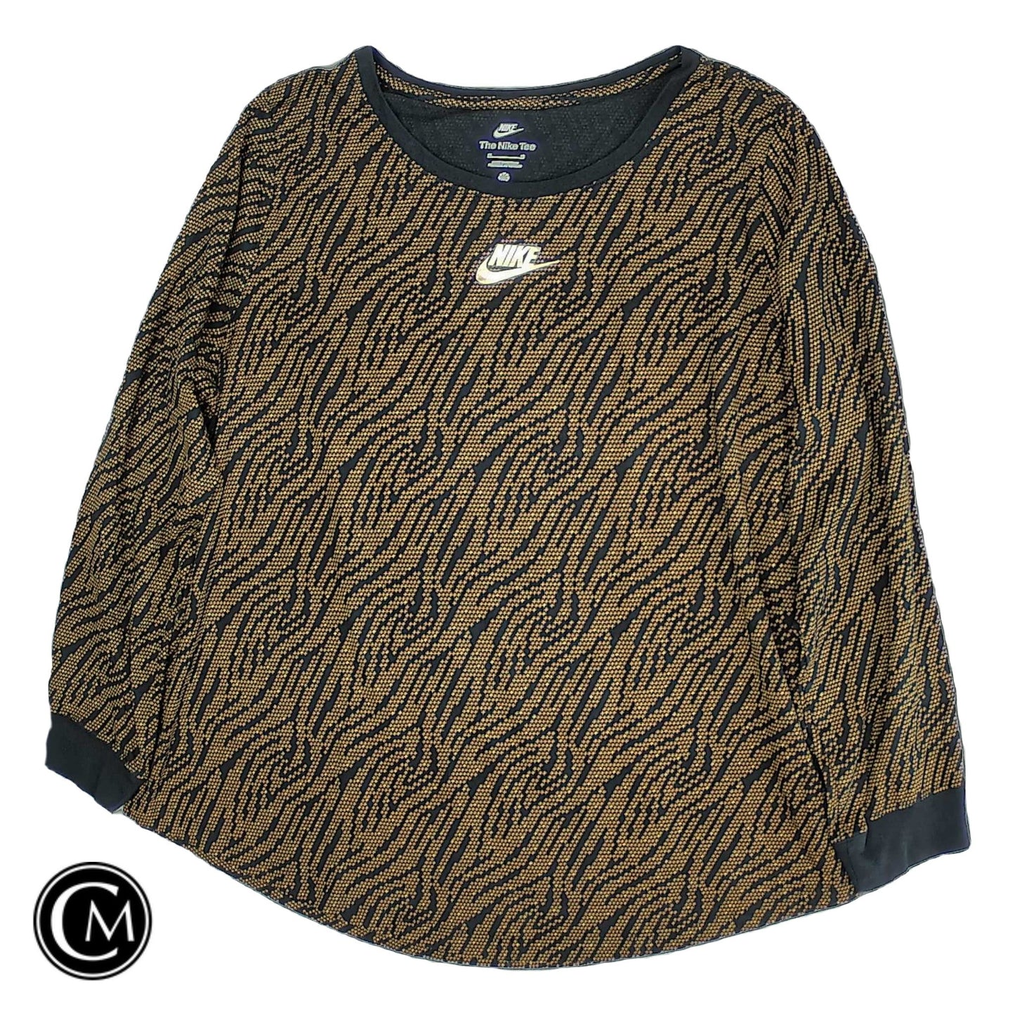 Top Ls By Nike Apparel In Black & Gold, Size: 1x