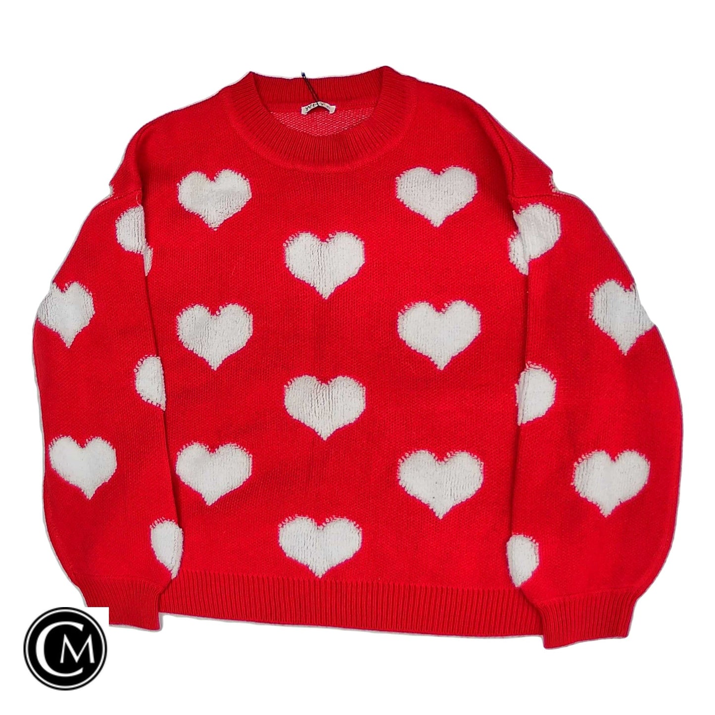 Sweater By Why Dress In Red & White, Size: L