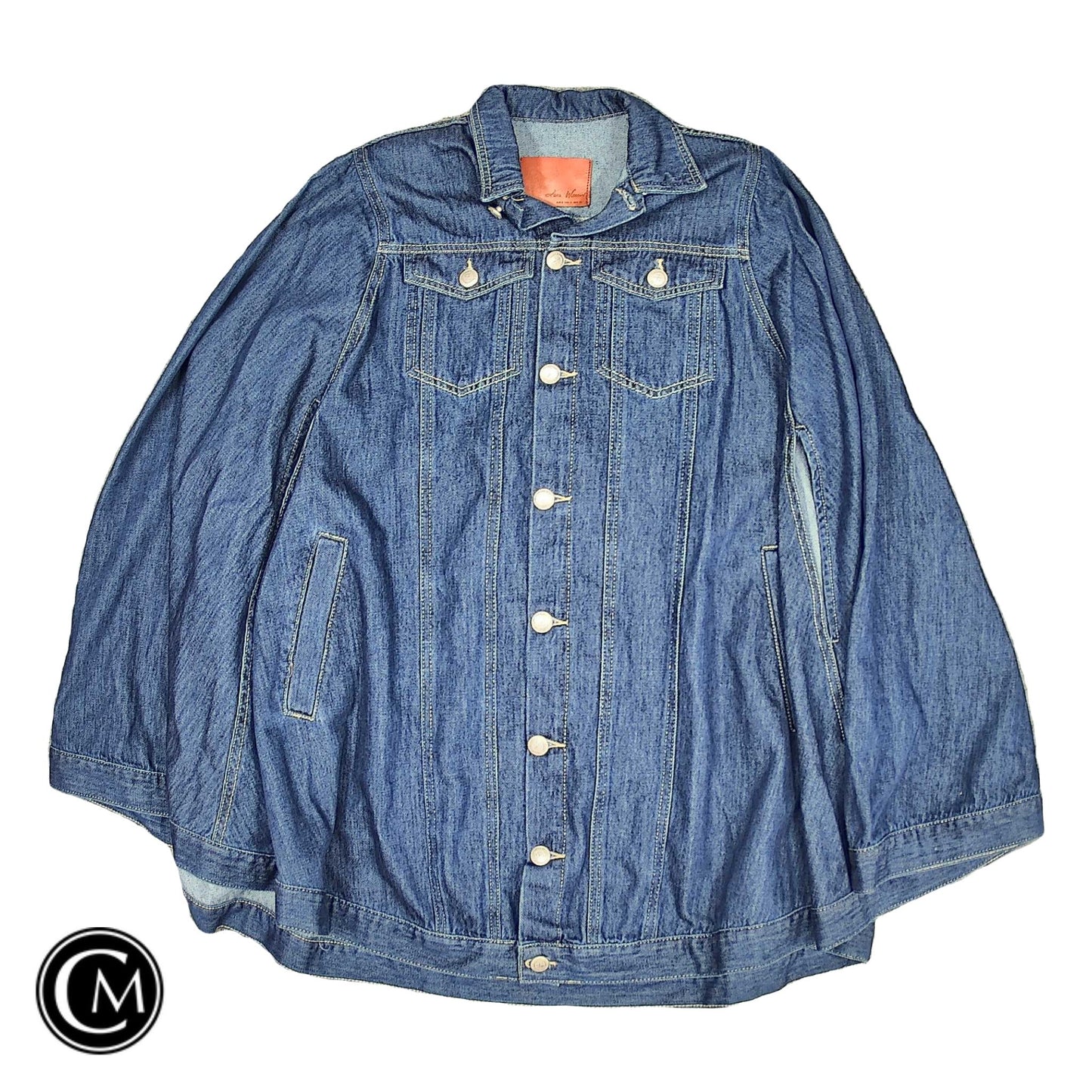 Poncho By Zara In Blue Denim, Size: S