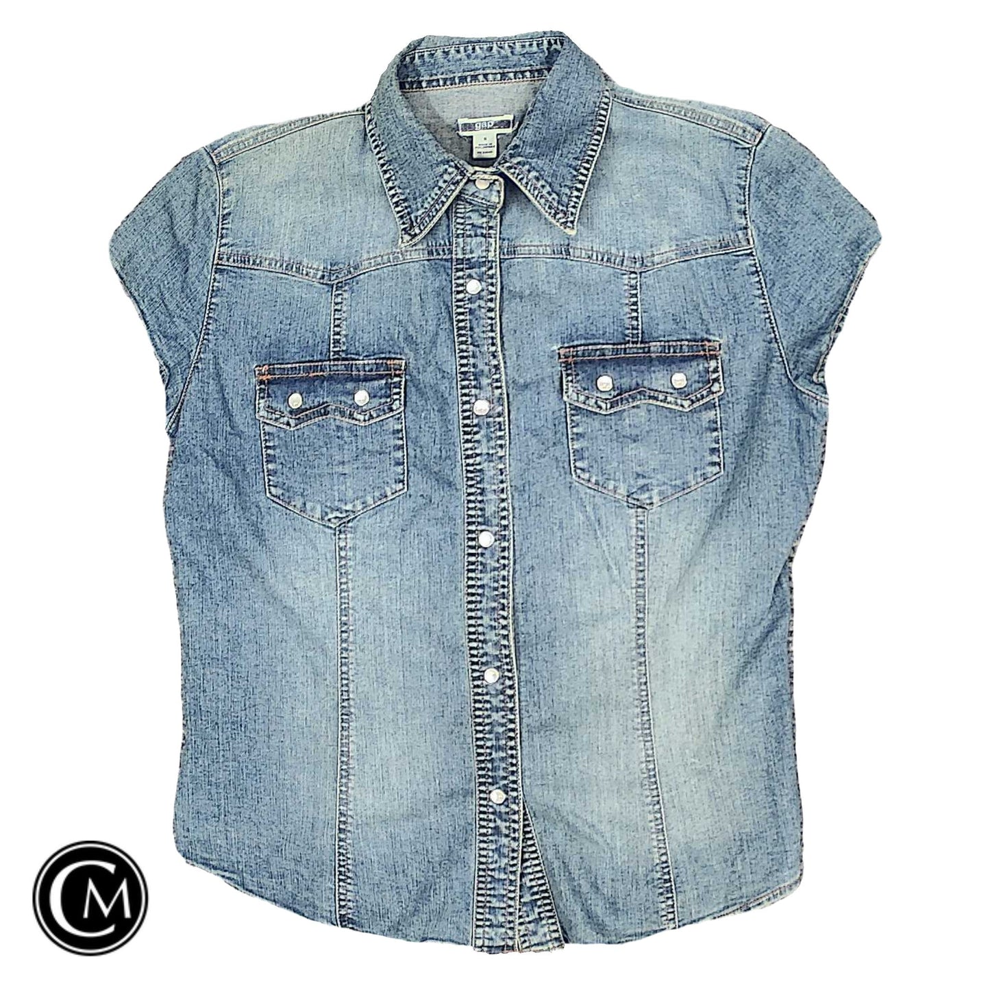 Top Ss By Gap In Blue Denim, Size: S