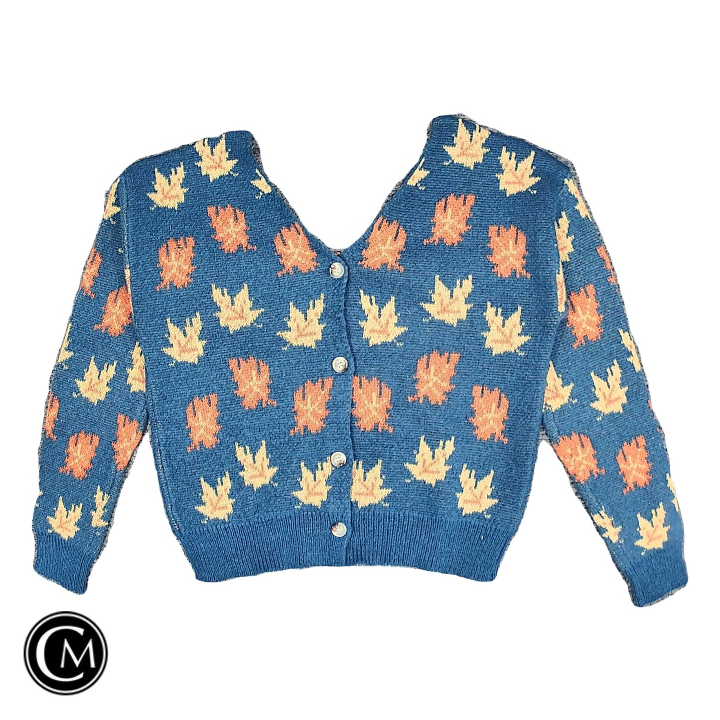 Sweater Cardigan By Shein In Blue & Orange, Size: 6