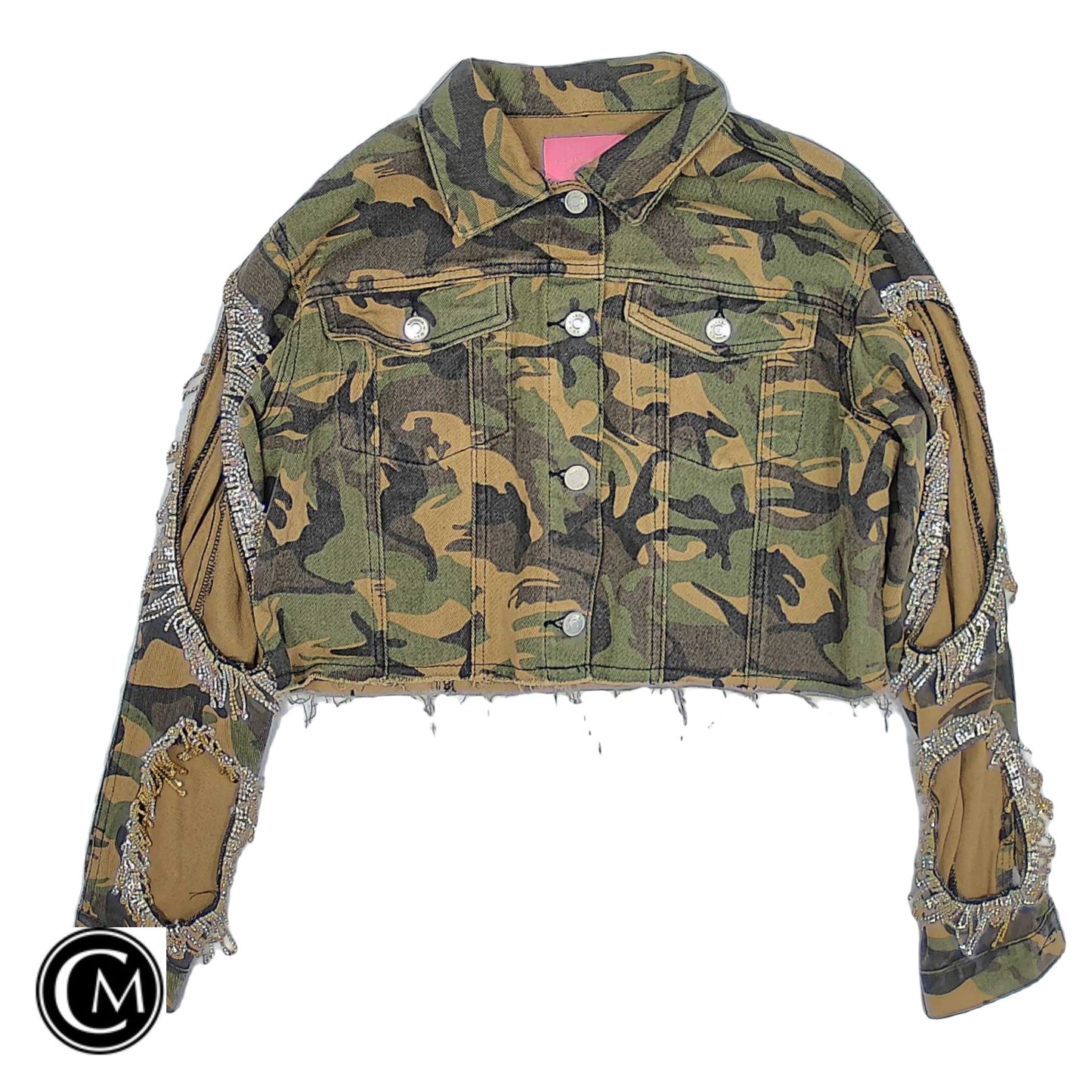 Jacket Denim By Azalea Wang In Camouflage Print, Size: M