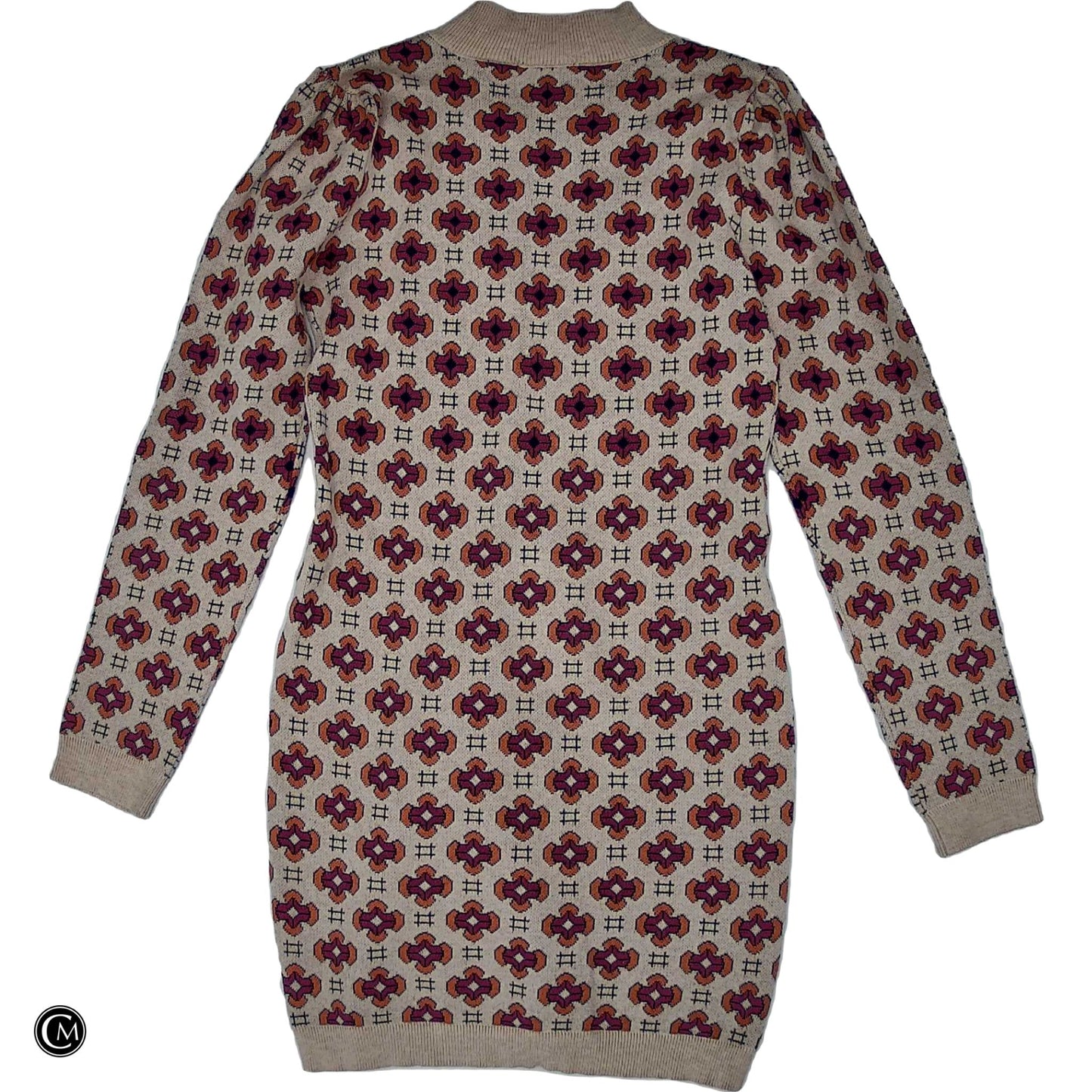 Dress Sweater By Vestique In Cream & Pink, Size: S