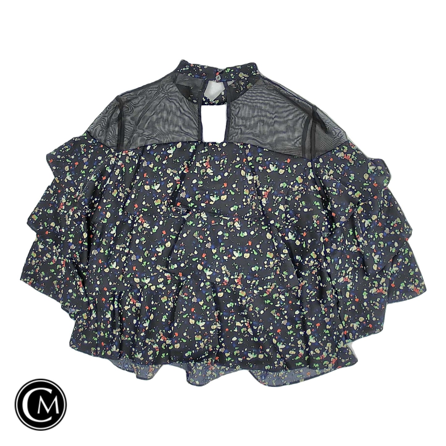 Blouse 3/4 Sleeve By Cmc In Black, Size: M image 2