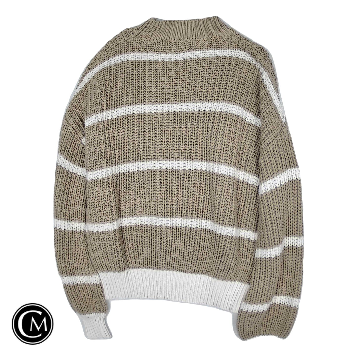 Sweater By In Loom In Tan & White, Size: M image 2