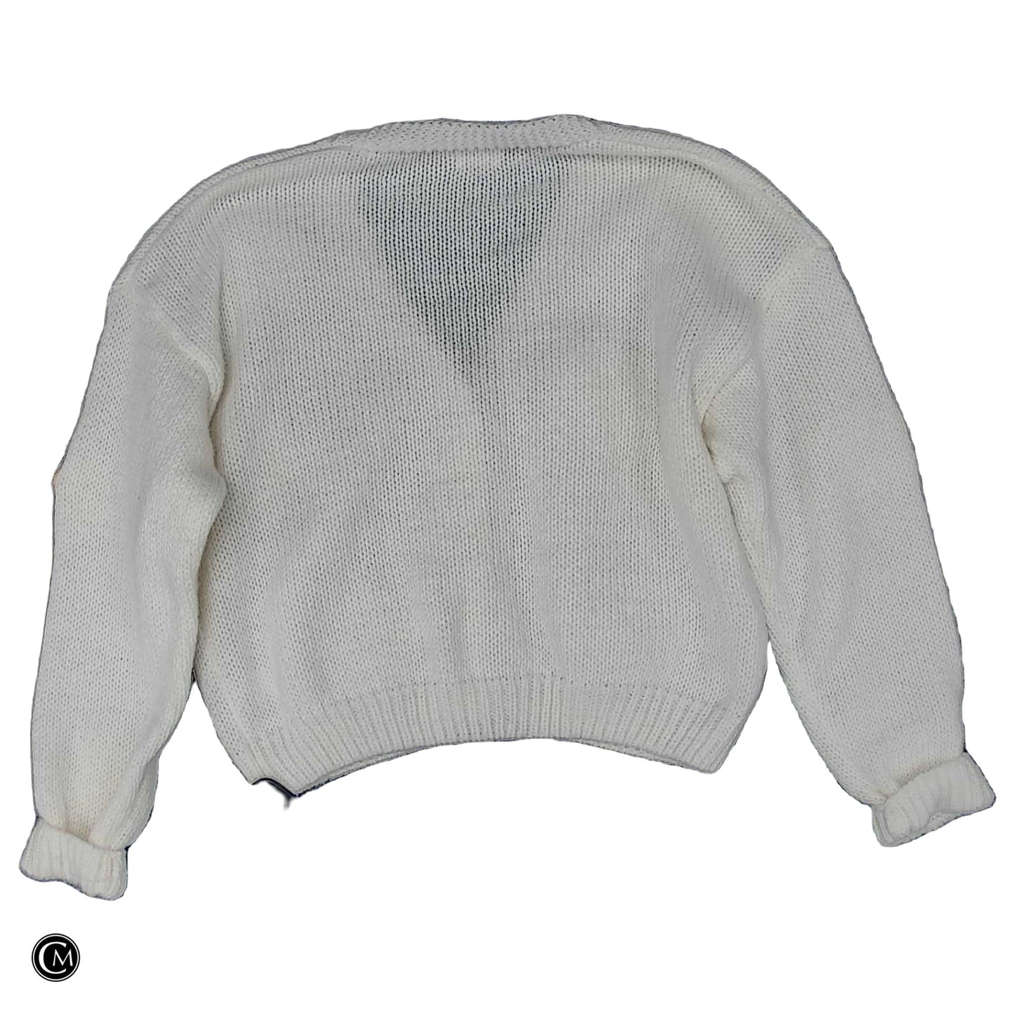 Sweater Cardigan By Debut In Brown & White, Size: S