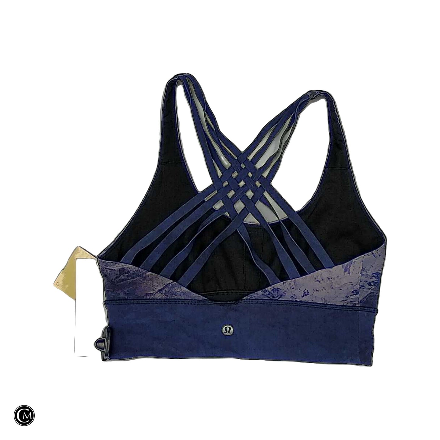 Athletic Bra By Lululemon In Black & Blue, Size: M
