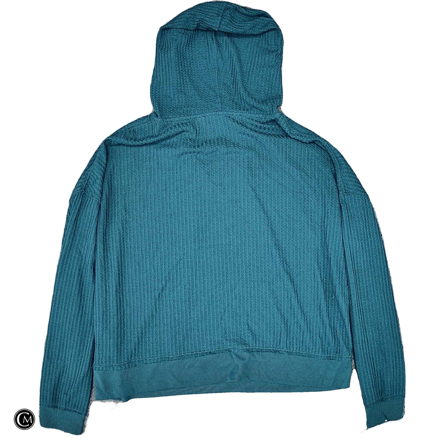 Sweatshirt Hoodie By Calvin Klein In Teal, Size: L