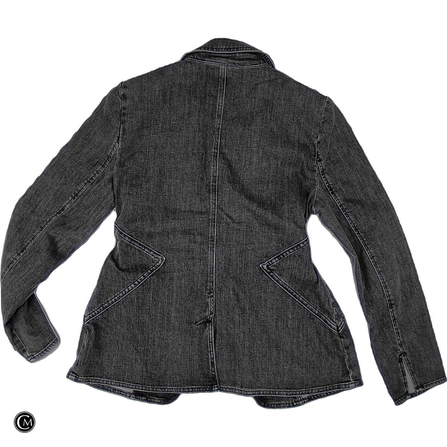 Blazer By Chicos In Grey Denim, Size: S