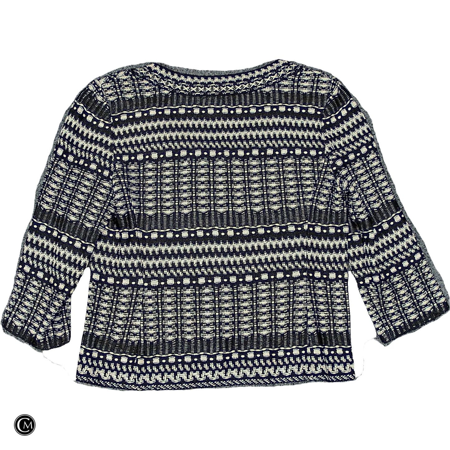 Sweater Cardigan Designer By St. John In Black & White, Size: M