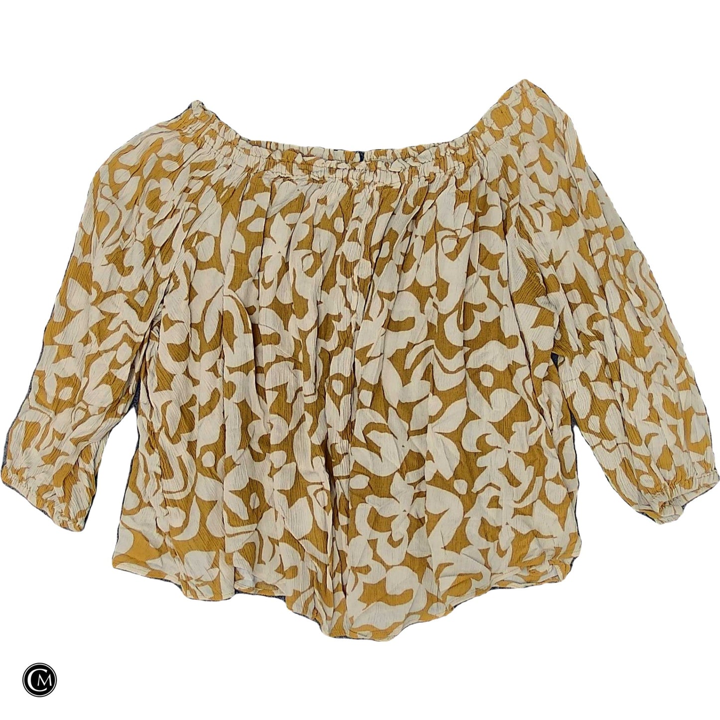 Top Ls By Terra & Sky In Cream & Yellow, Size: 1x