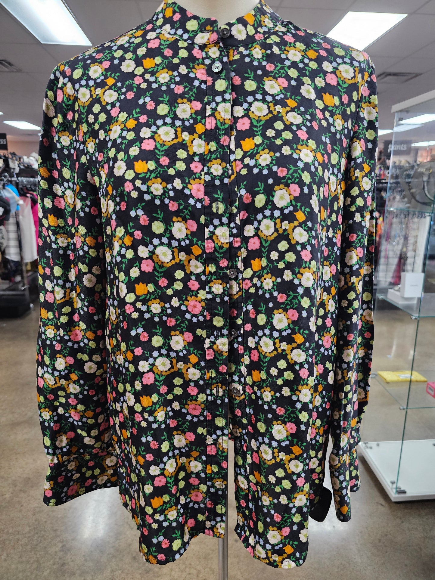 Top Ls Designer By Tory Burch In Floral Print, Size:4