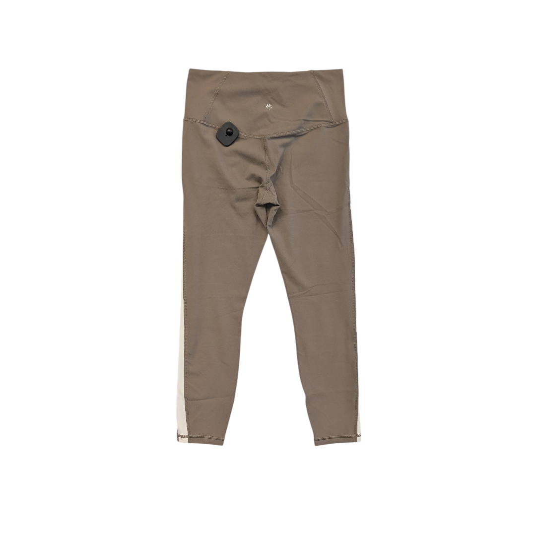 Athletic Leggings By Athleta In Brown & Cream, Size:M