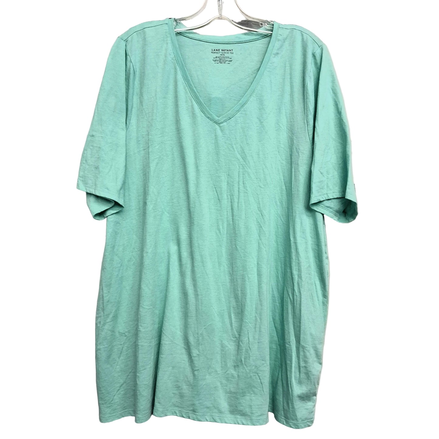 Top Ss Basic By Lane Bryant In Teal, Size:1X