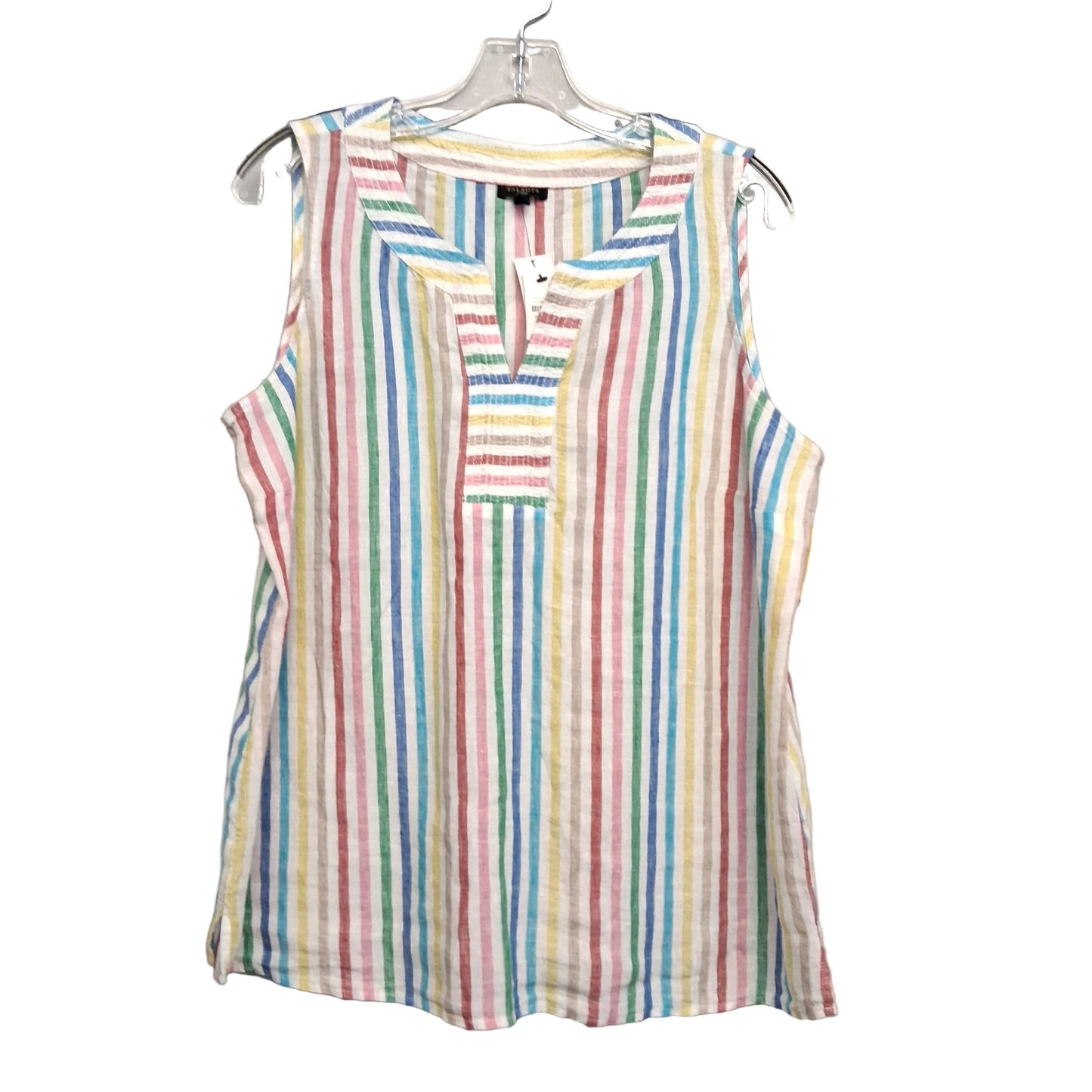 Top Sleeveless By Talbots In Striped Pattern, Size:Lp