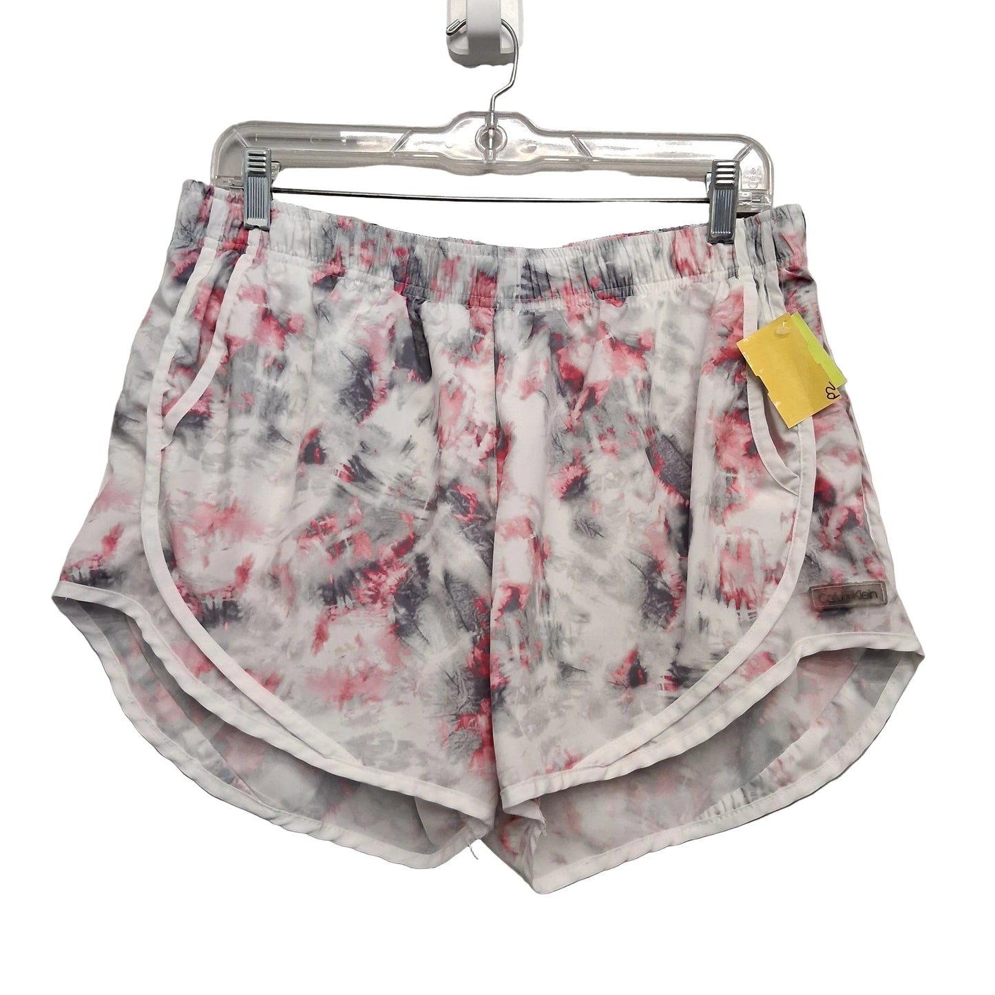 Athletic Shorts By Calvin Klein In Gray & Pink, Size:L
