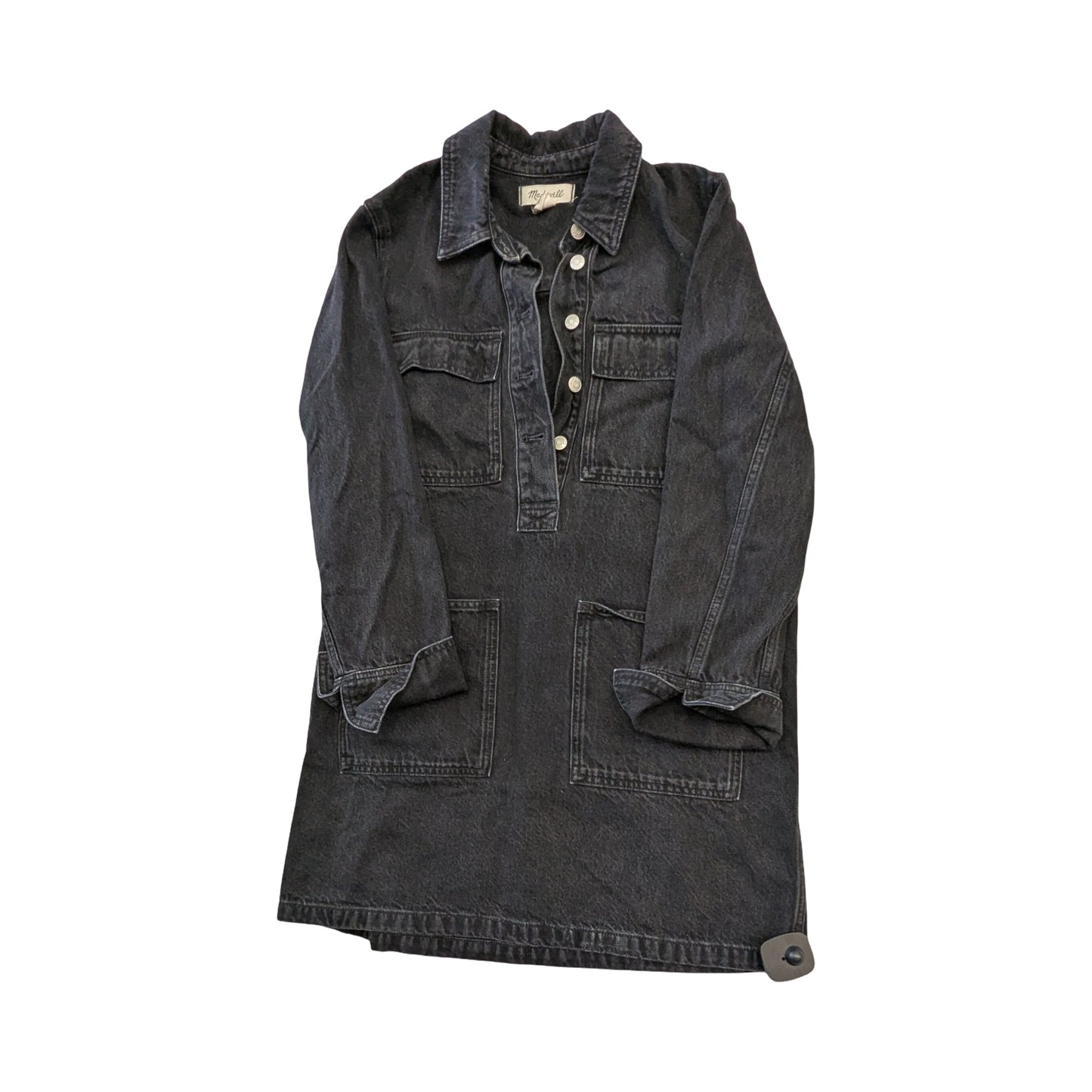 Dress Casual Midi By Madewell In Black Denim, Size:M