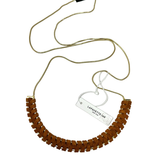 Hand-Wrapped Leather Pendant Snake Chain Necklace By Lafayette 148