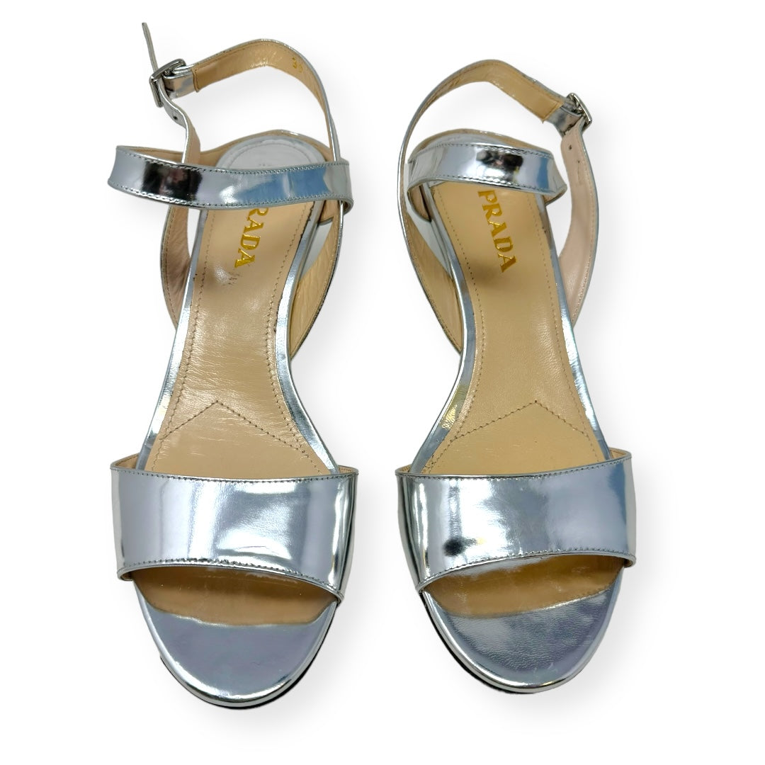 Calzature Donna Wedge Sandals Shoes Luxury Designer By Prada  Size: 9 (IT 39)