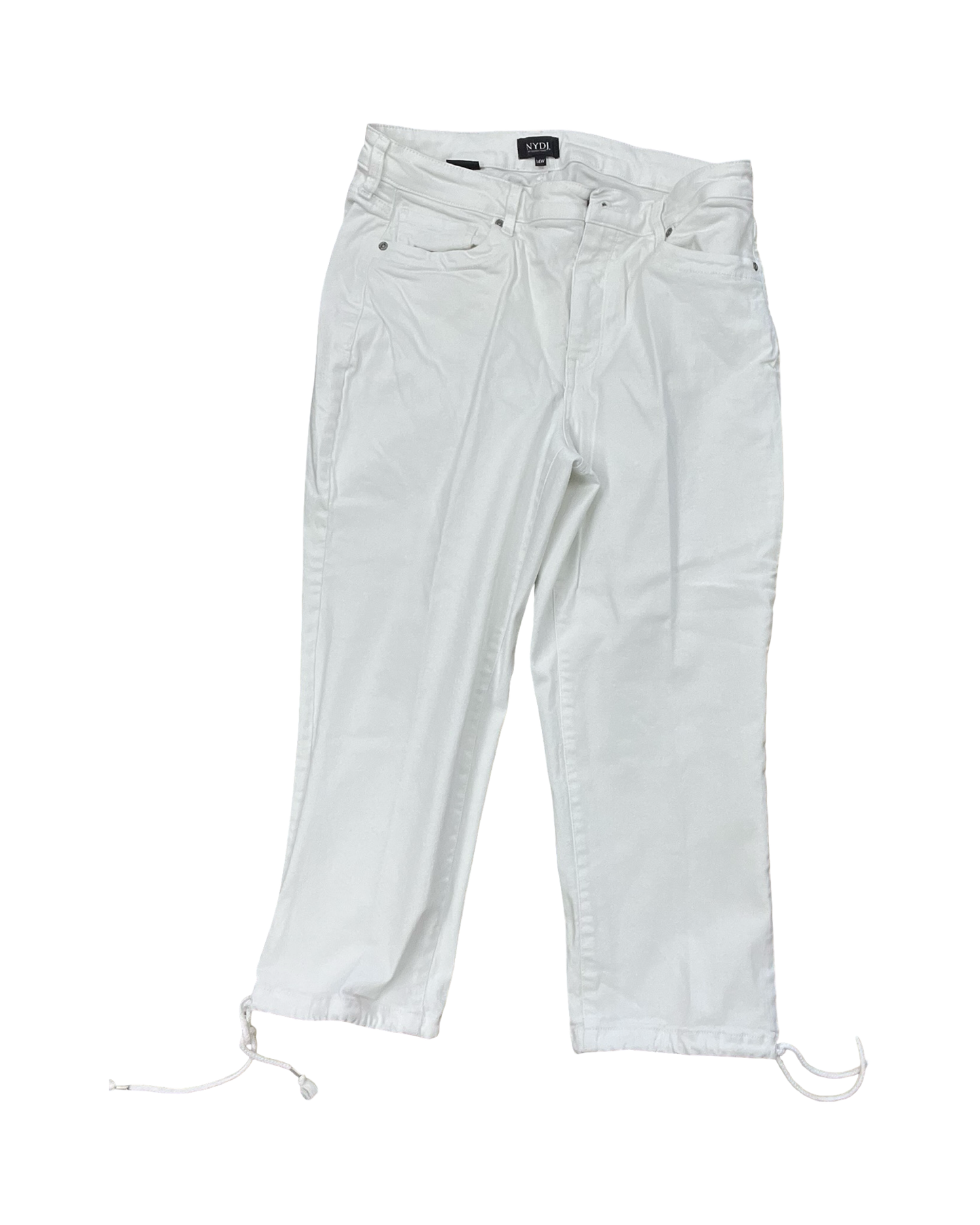 Jeans Cropped By Clothes Mentor In White Denim, Size:14