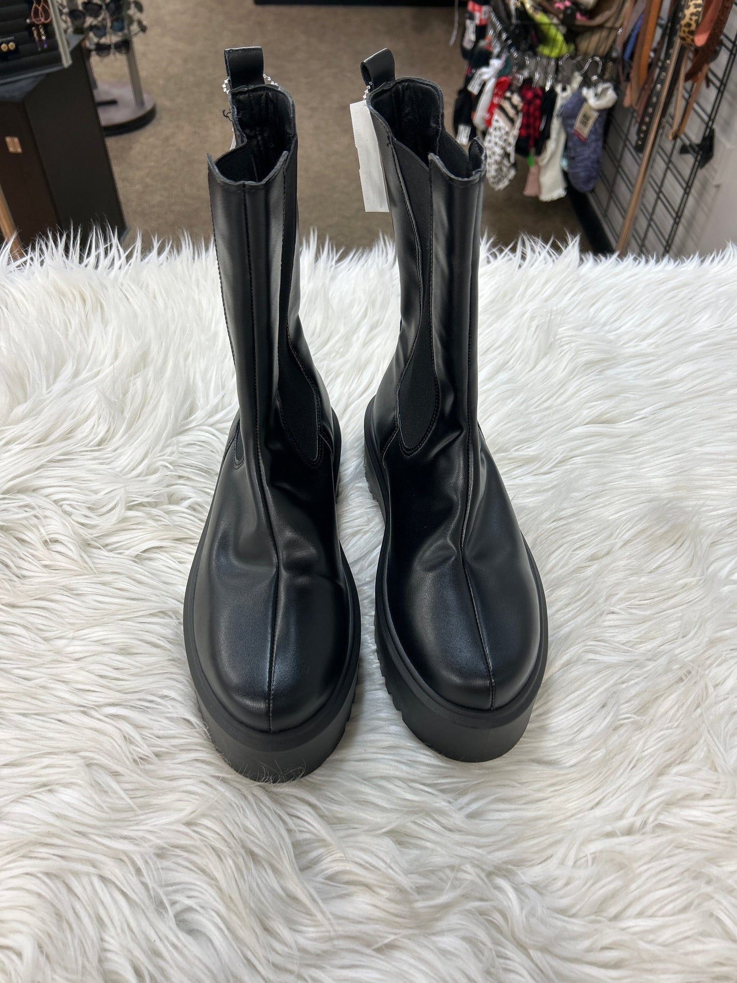 Boots Ankle Heels By Asos In Black, Size:8