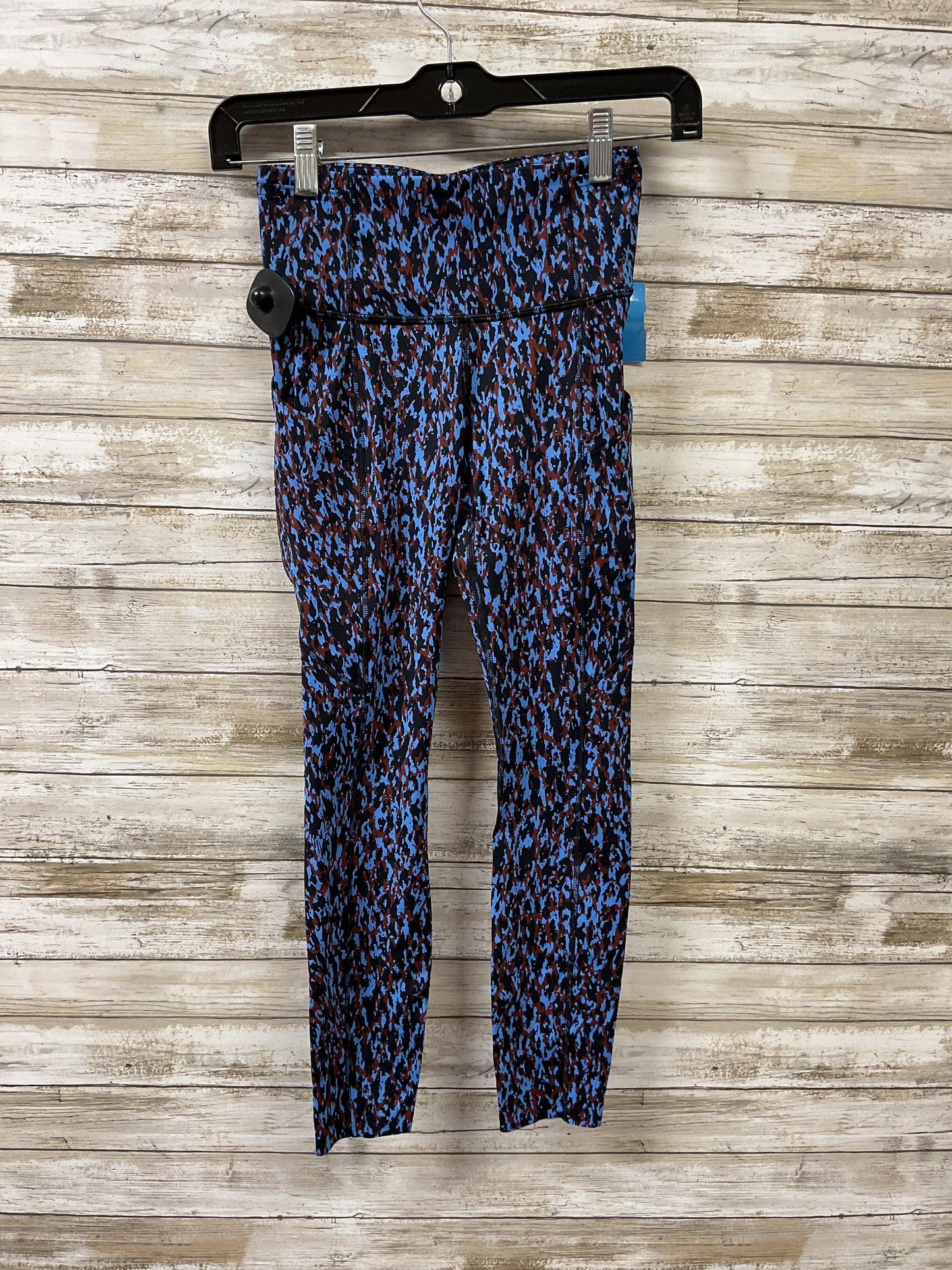 Athletic Leggings By Lululemon In Blue & Brown, Size:2