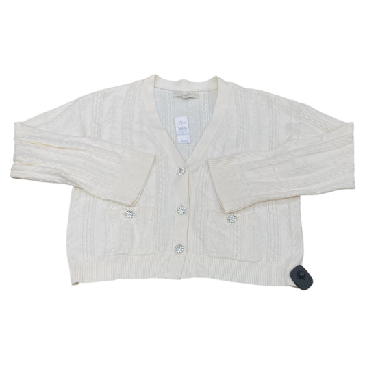 Sweater Cardigan By Loft In Cream, Size:S