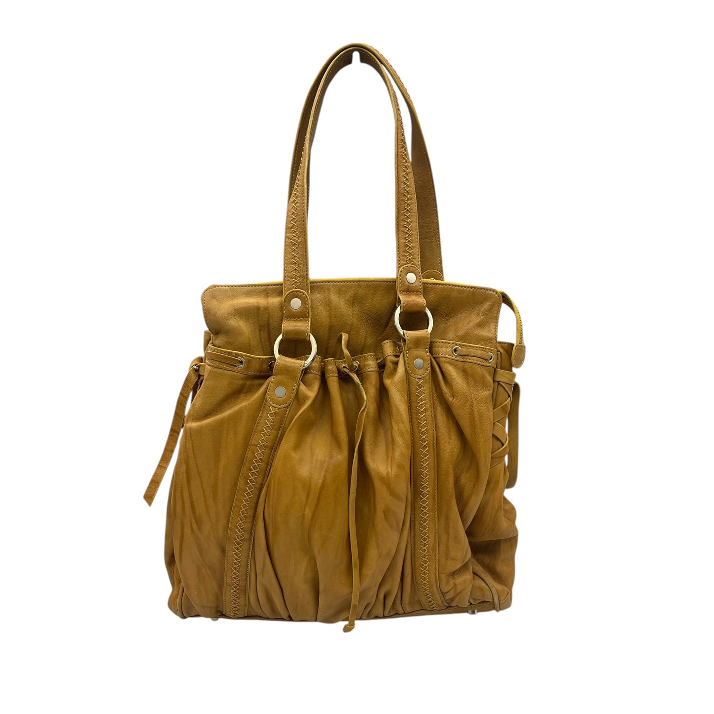 Handbag Leather By Cmb In Tan, Size:Large