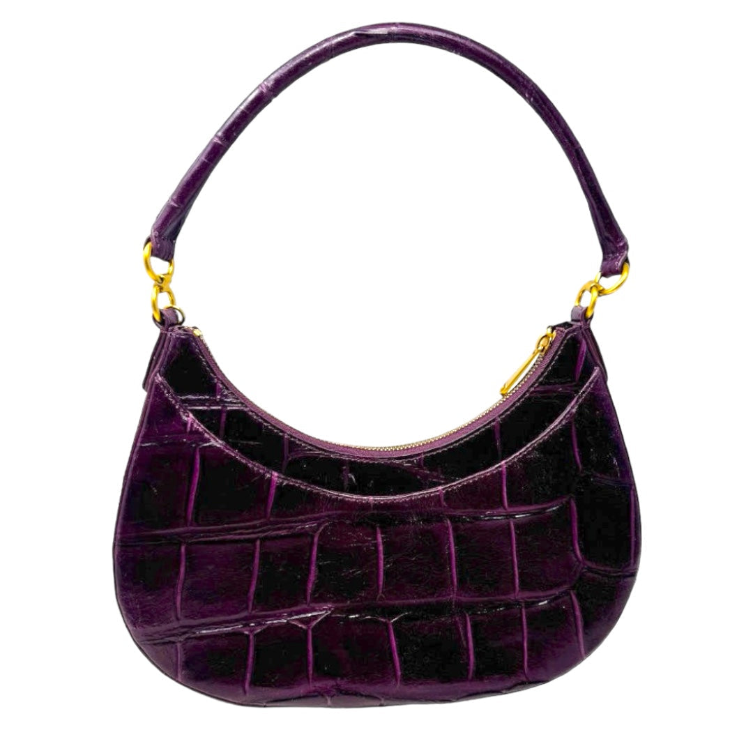 Bekka Lysander Leather Handbag Designer In Color Fig Jam By Brahmin, Size Small