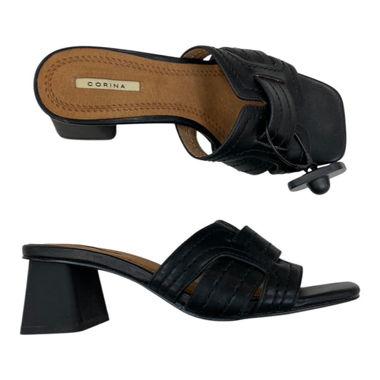 Sandals Heels Block By Corina  In Black, Size:6