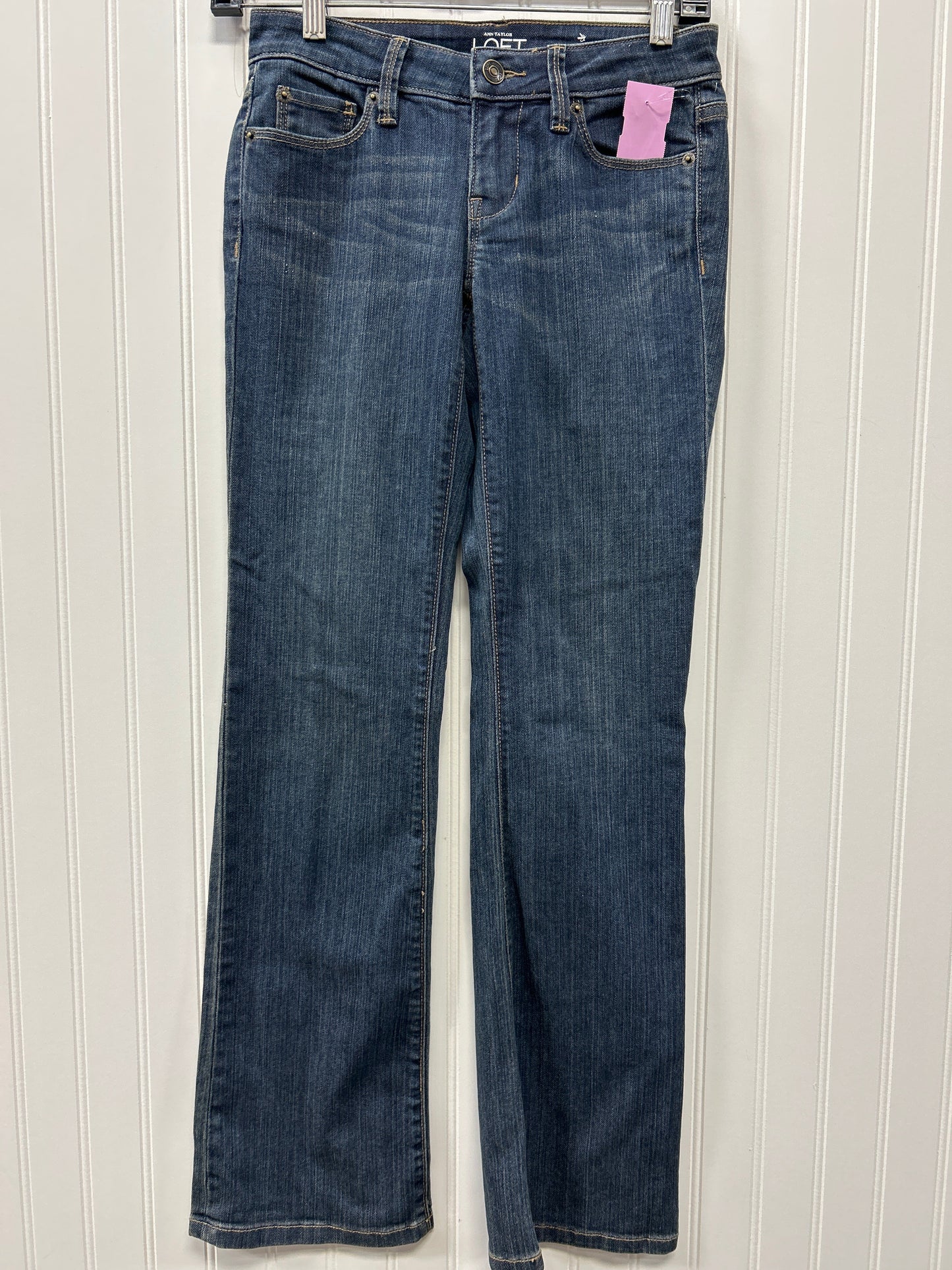 Jeans Boot Cut By Loft In Blue Denim, Size:0P