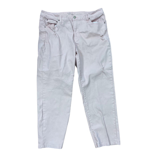 Jeans Straight By Time And Tru In Pink, Size:16