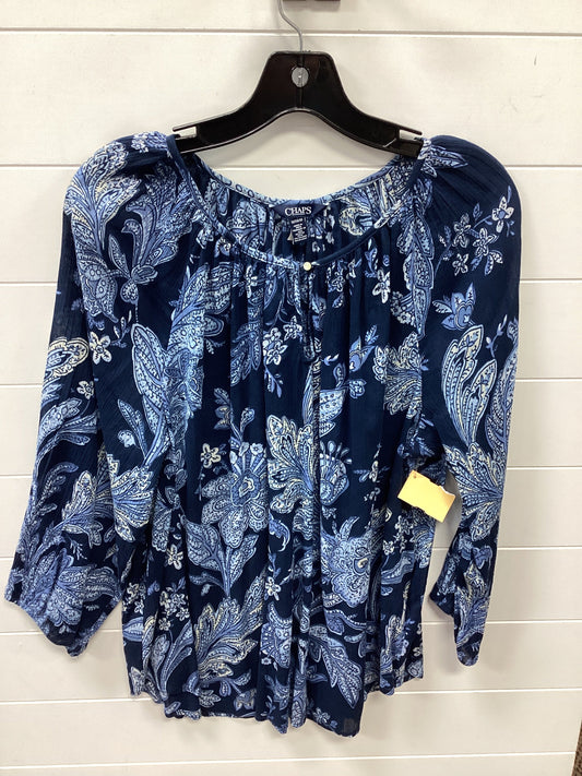Top Ls By Chaps In Navy, Size:1X