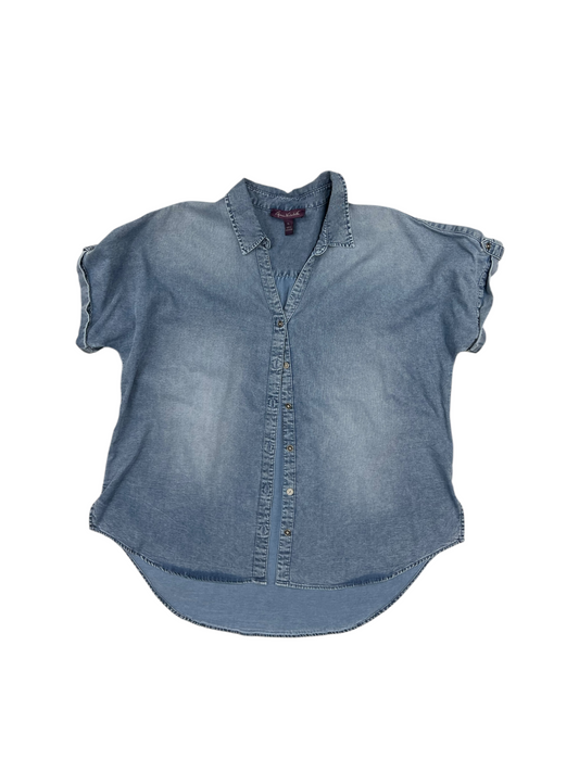 Top Ss By Gloria Vanderbilt In Blue Denim, Size:Xl