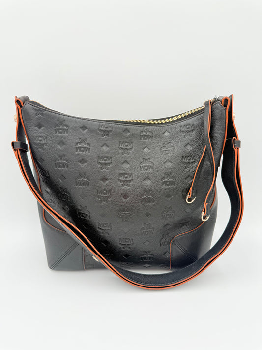 Handbag Luxury Designer By Mcm In Black, Size:Medium