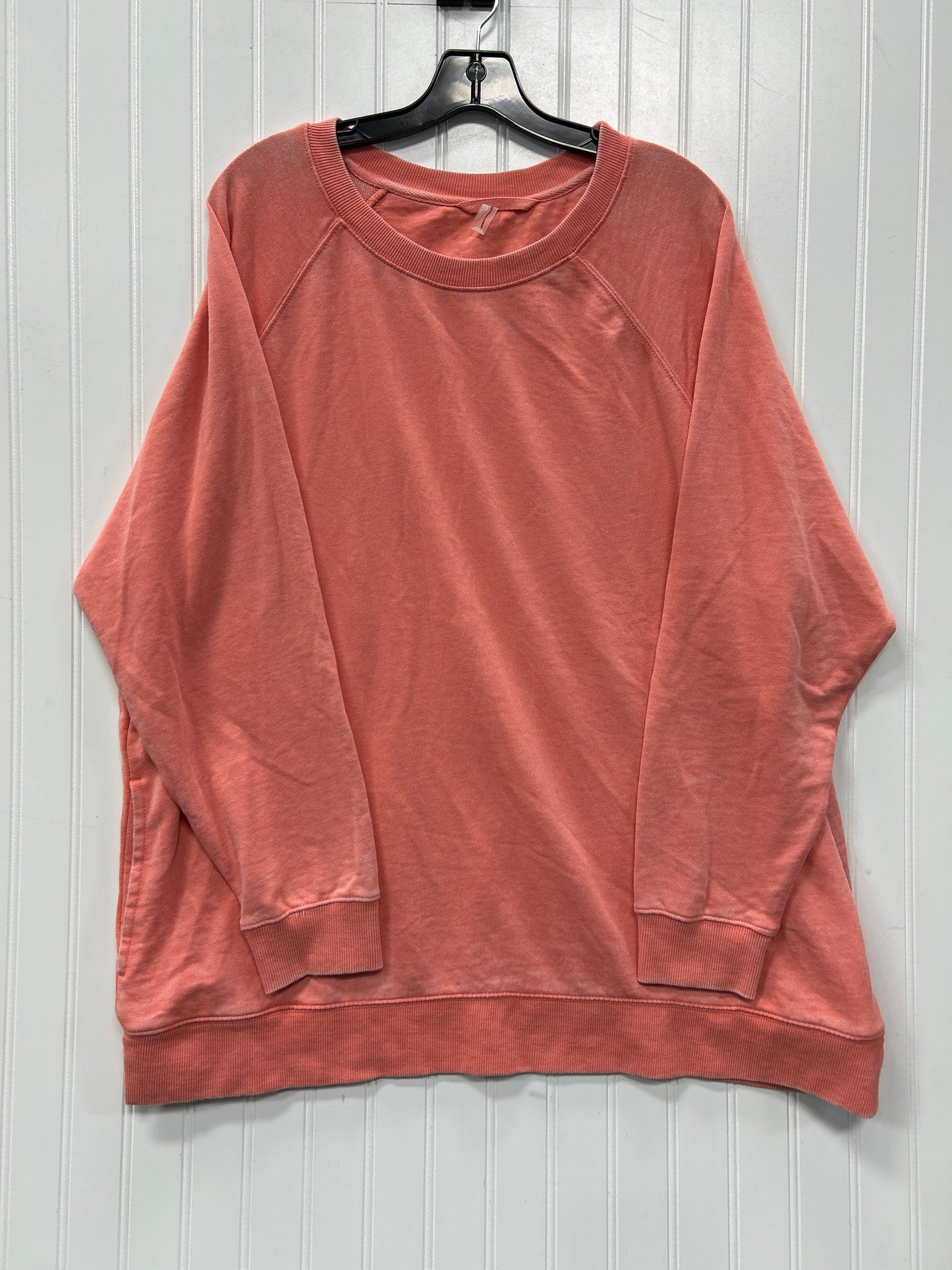 Athletic Sweatshirt Crewneck By Free People In Peach, Size:M