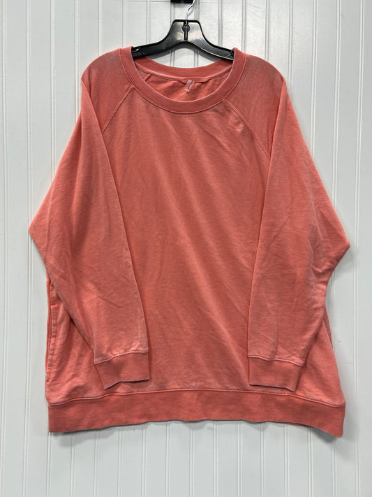Athletic Sweatshirt Crewneck By Free People In Peach, Size:M
