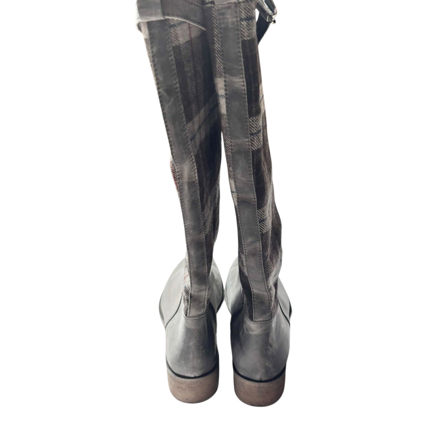 Boots Leather By Charles David In Plaid Pattern, Size: 9.5