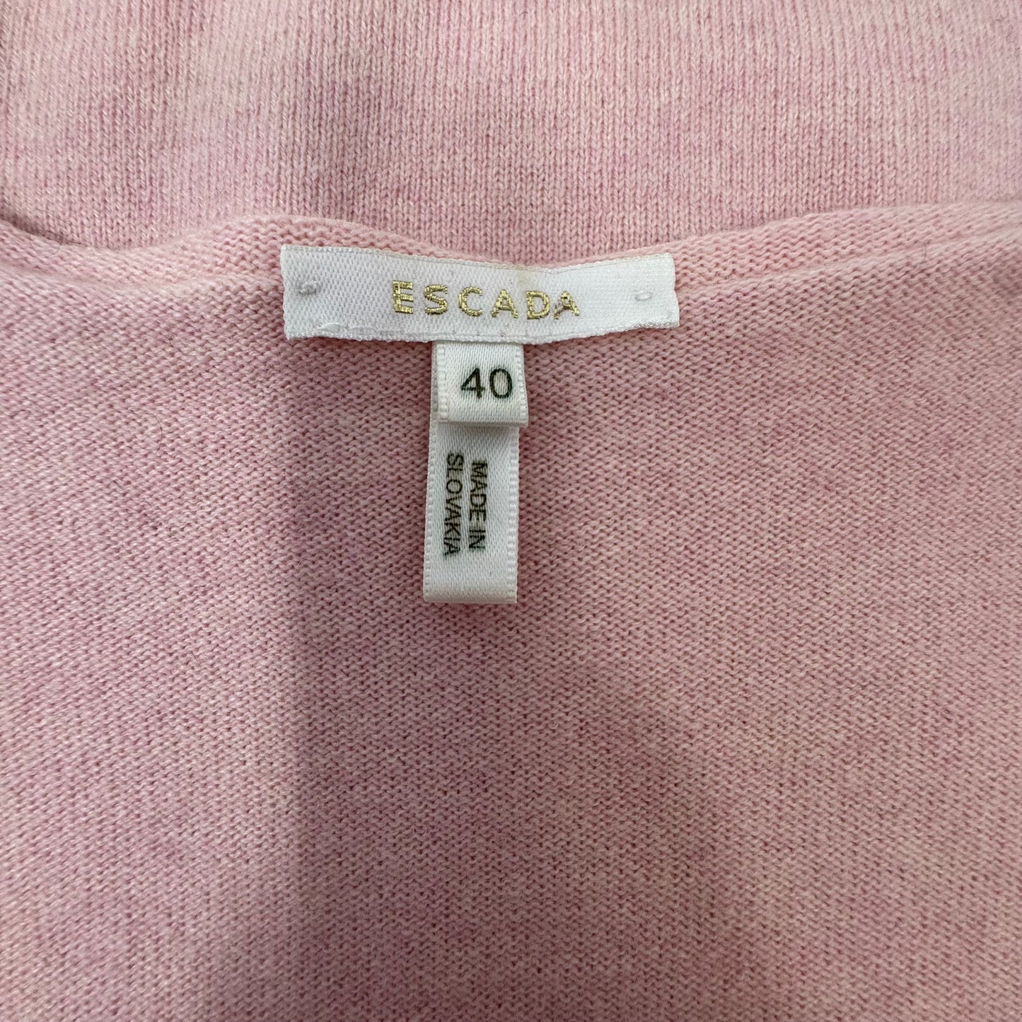 Wool, Cashmere, Silk Blend Sleeveless Sweater Designer By Escada In Pink, Size: 10