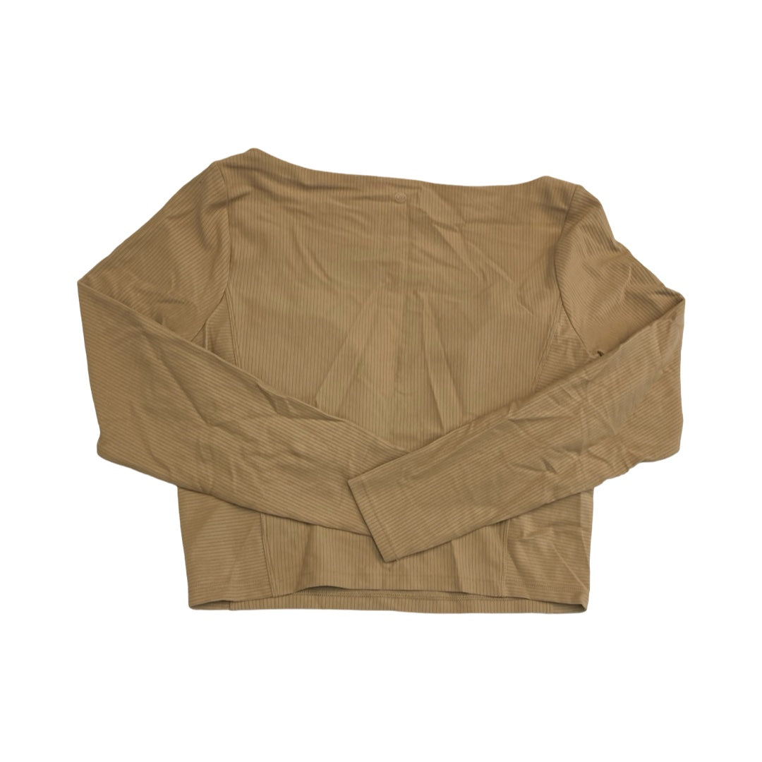 Athletic Top Ls Collar By Calia In Tan, Size:L