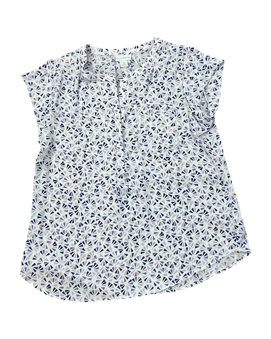 Top Sleeveless By Liz Claiborne In Purple & White, Size:M