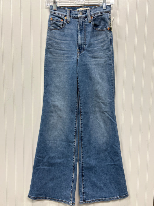 Jeans Flared By Levis In Blue Denim, Size:0