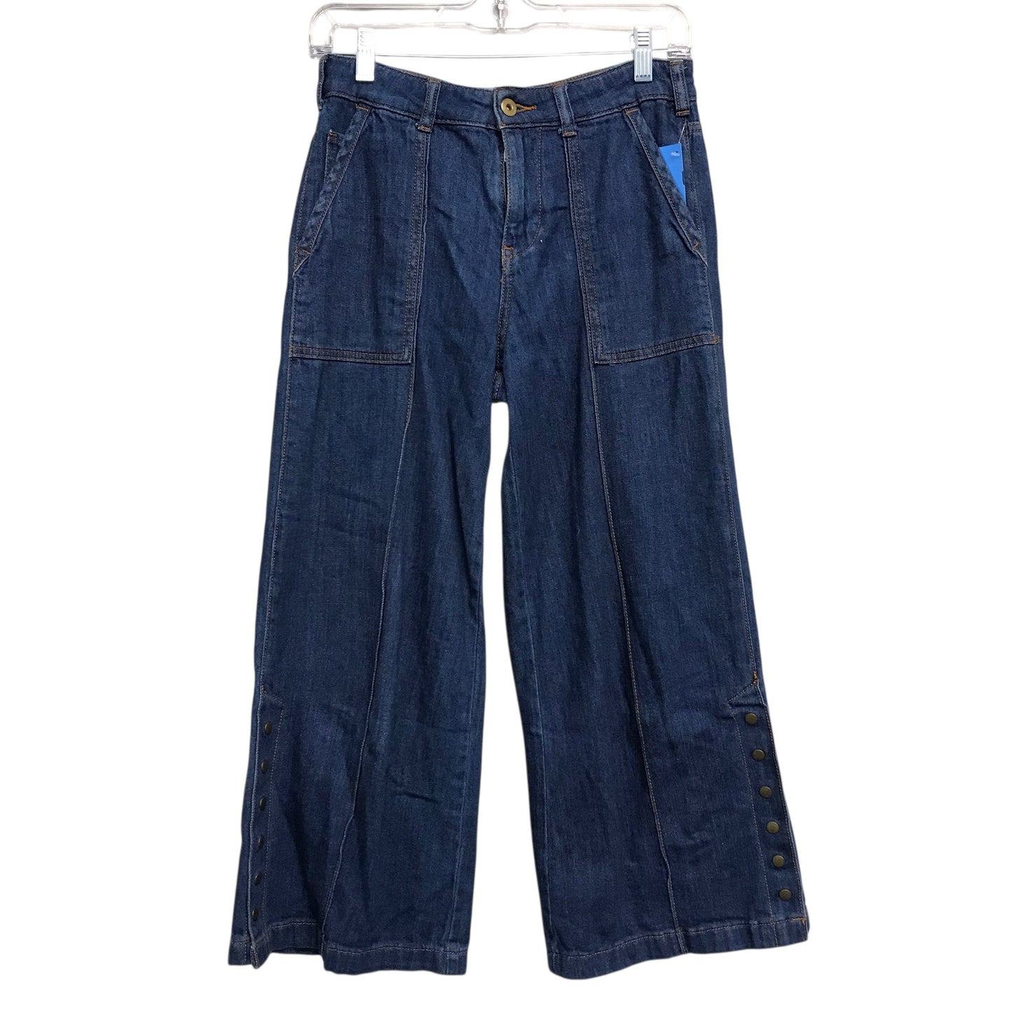 Jeans Cropped Wide Leg By Pilcro In Blue Denim, Size:2P